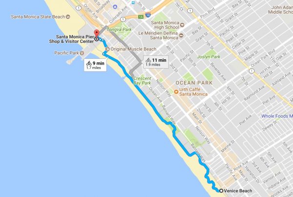 How Far Is Venice Beach To Santa Monica